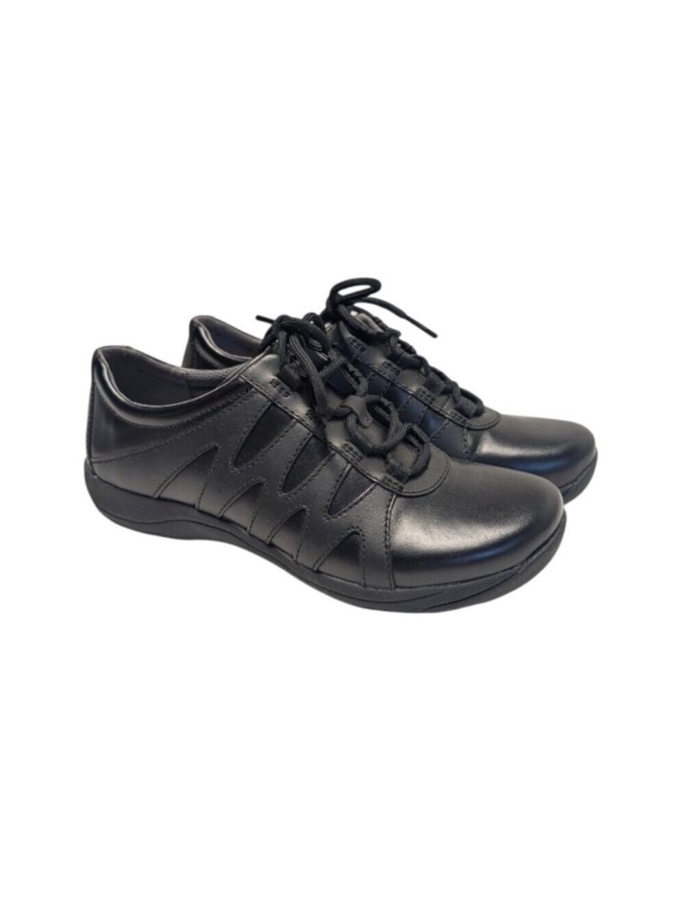 New Dansko Neena Leather Lace Low Top Cushioned Loafers Womens 38 Black